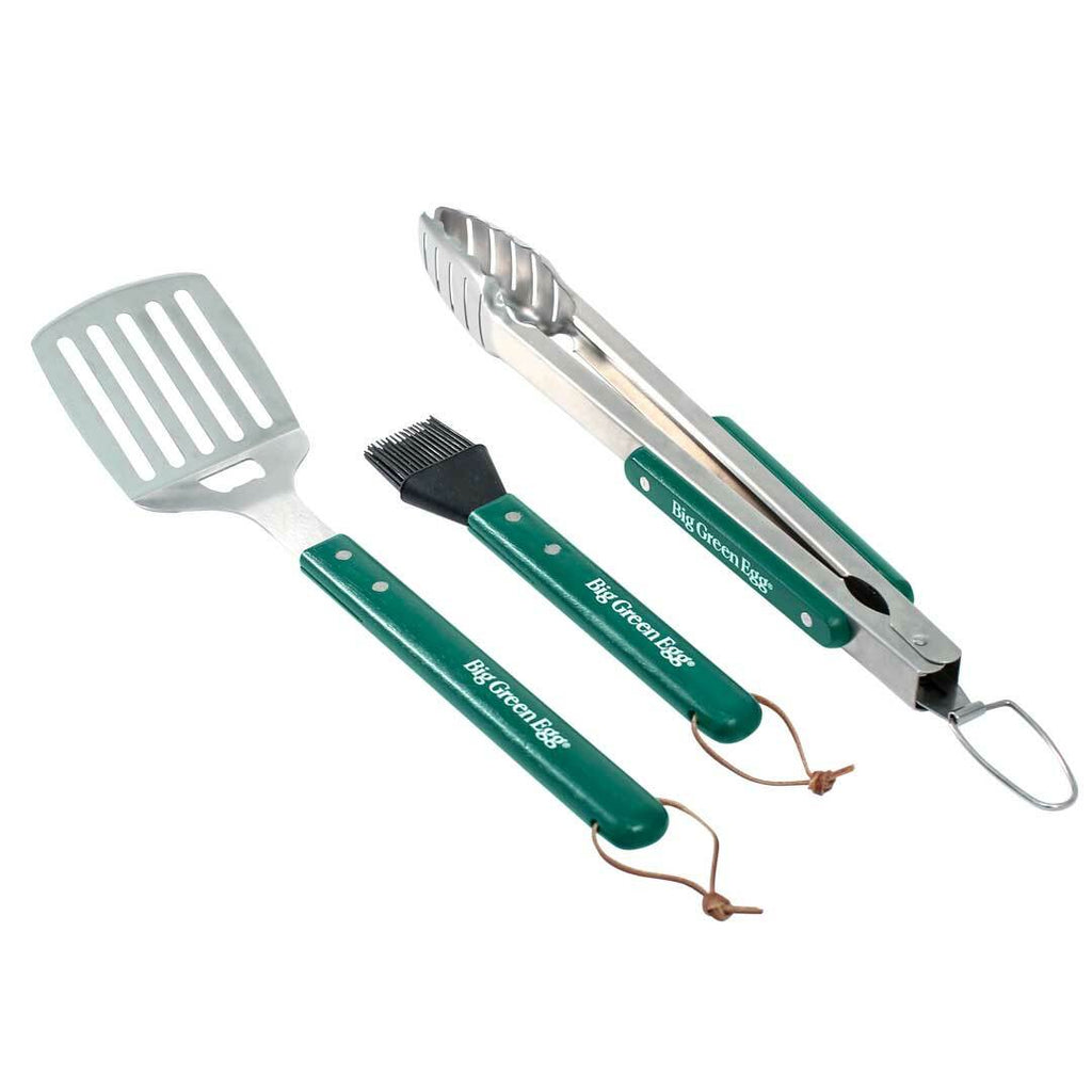 BGE Stainless BBQ Tool Set with Wood Handles – Grill This BBQ